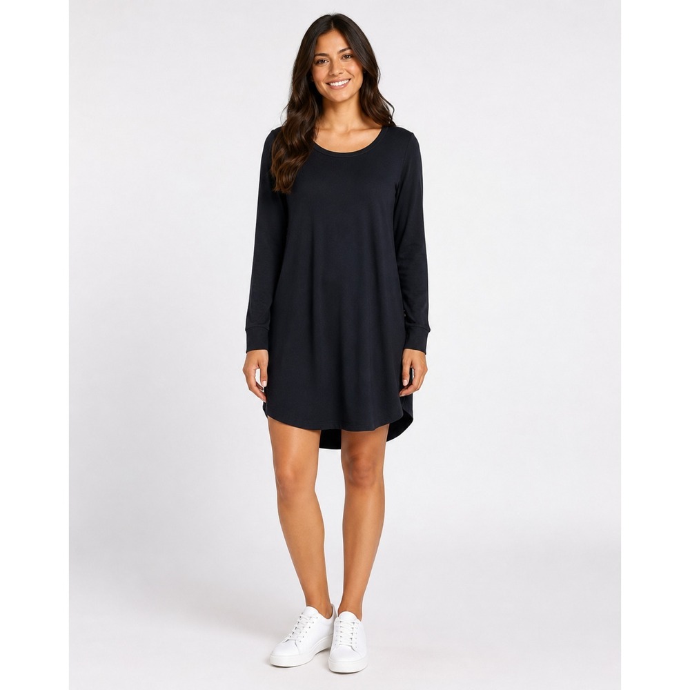 Standard James Perse Sweater Dress Womens 0 Black Cotton Knit Minimalist Capsule